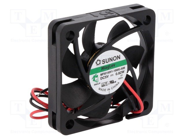 50x50x10mm, DC5V, MagLev, 23.32m3/h, 30.7dB, 5800prm, 0.78W, Ventilators