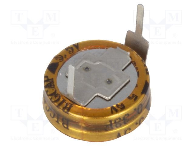 0.33F/5.5V, Ø11.5x6mm, Ionistors, horizontāls