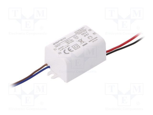 Barošanas bloks LED ar sprieguma stabilizāciju 230VAC=>12DC, 0.5A, 6W, IP67, 55x29.5x22mm