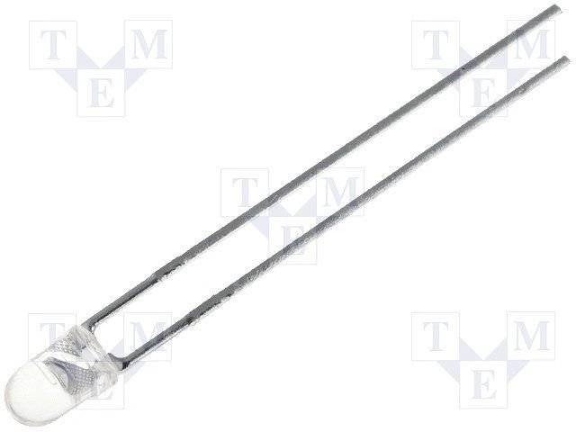 3mm, infrasarkana gaismas diode, 940nm, 3.6mW, 30°, caurspīdīgs