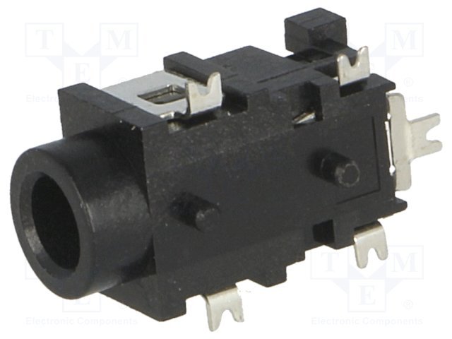 3.5mm ligzda, stereo, plastmasas, SMD, LUMBERG