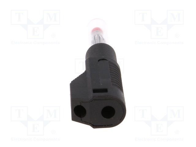 Testera štekers, 4mm, 32A/60VDC, L=56m, ar papildus ligzdu, melnā krasa