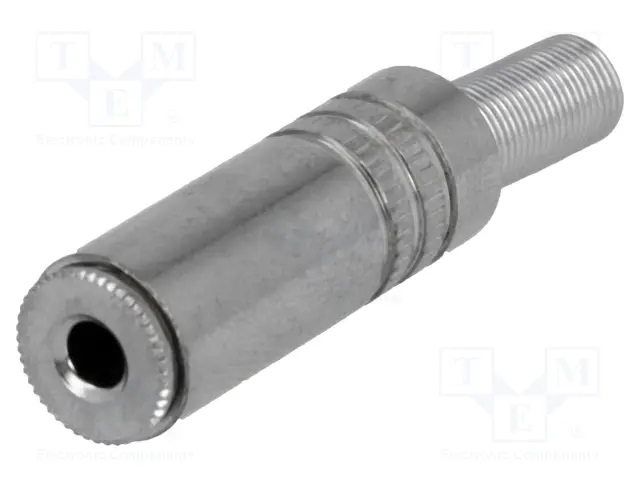 3.5mm ligzda, stereo, metālisks, uz vadu, ar amortizatoru