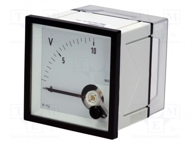 Analogue panel meter 0...10V, AC, 45...65Hz, IP52, 72x72x58.5mm, Pēc iepriekšēja pasūtījuma