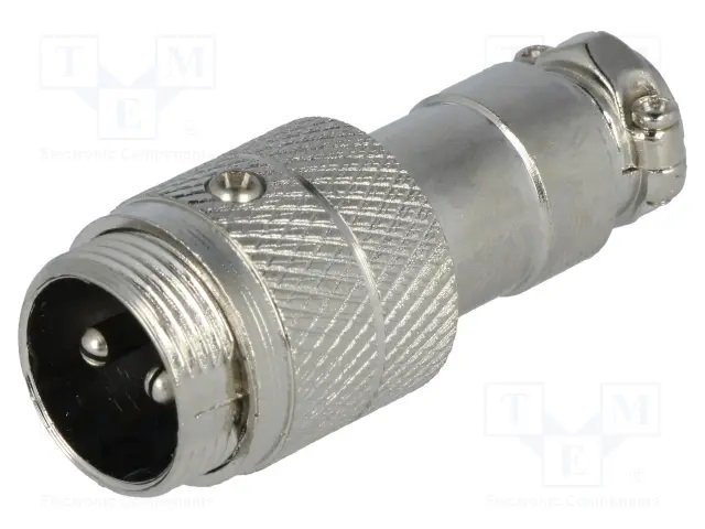 2PIN mikrofonu štekeris vadam, Ø12.5mm