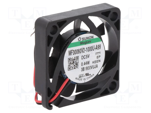 30x30x6mm, DC5V, MagLev, 6.35m3/h, 15.7dBA, 7100rpm, 0.36W, Ventilators
