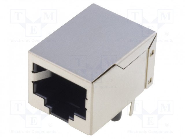 RJ45(8/8) ligzda uz šasijai, ekrānets,THT