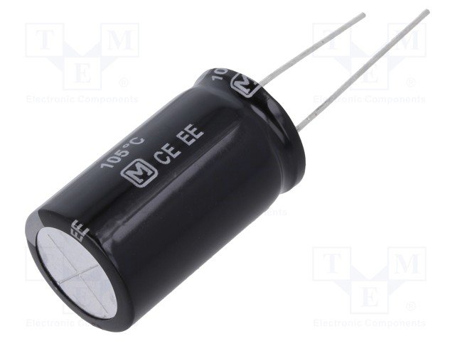 220/200V, 105C, Ø18x31.5mm, ±20%, Kondensators elektrolītisks, 10000h, PANASONIC, ar lokaniem izvadiem