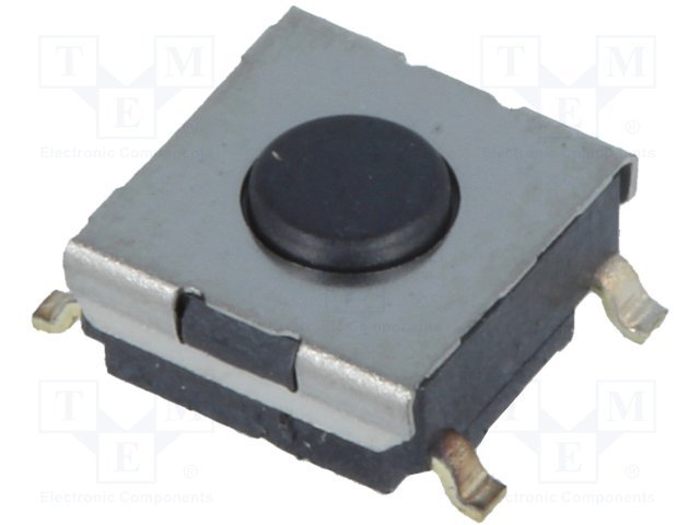 Mikroslēdzejs horizontāls, SPST-NO, OFF-(ON), 0.05A/24VDC, SMD, 6x6x2.6mm, 0.98N, L=0.5mm, OMRON