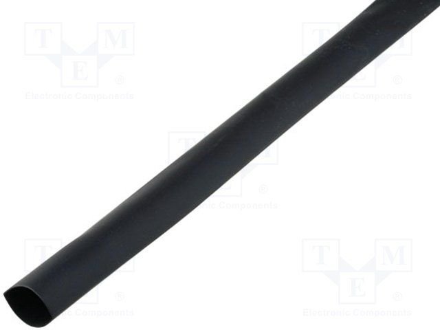 Termosarūkšs kembriks, Ø12mm=>3.0mm, 4:1, melnā krasa, 1m