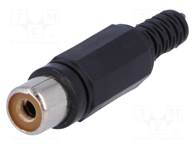 RCA ligzda plastmasas, melna krasa
