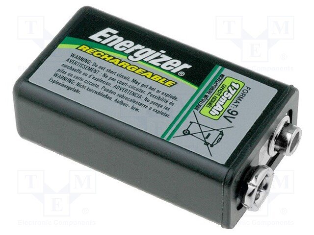 Akumulatori 6F22, 6LR61,GP, ENERGIZER, Ni-MH, 175mAh, 26.5x15.7x48.5mm, 8.4V, 40.4gr.