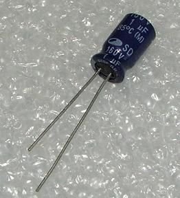 1/160V, 85C, Ø5x11mm, ±20%, Kondensators elektrolītisks, 1000h, SAMWHA, ar lokaniem izvadiem