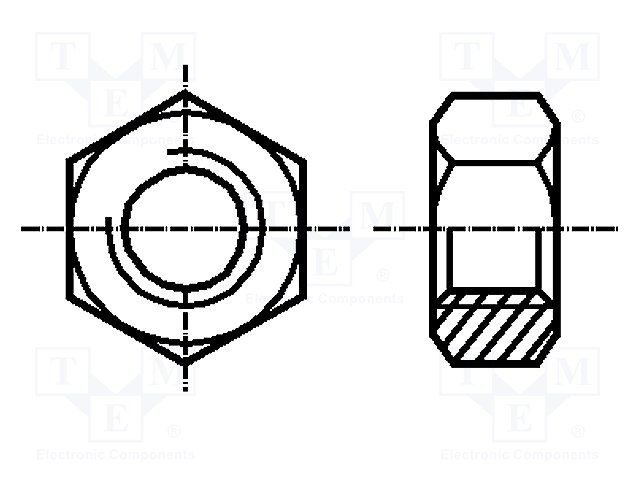Uzgrieznis M3, nerūsējošais tērauds A2, H=2.4mm, 5.5mm