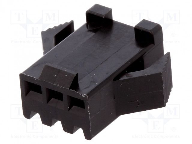 SM connector, 3pin, štekers/mama uz vadam, bez kontaktiem, solis=2.5mm, 250V/3A