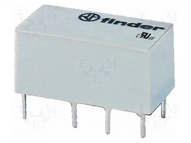 Relejs DC12V, DPDT, 2x2A/125VAC, 2x2A/30VDC, 720R(16.6mA), divi kontakti uz pārslēgšanu, 20.3x10.1x11.4mm, FINDER