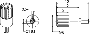 Pagriezienu rokturis G=5mm, iecelšana CA6, sarkana krasa