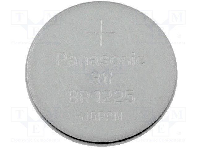 CR1225 litija baterija, 3.0V, Ø12x2.5mm, PANASONIC, 2.4gr