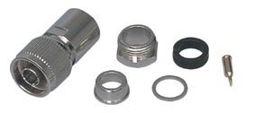 N konektors štekers uz RG213 kabelim, 50Ω, lodējams