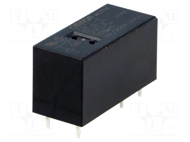 Relejs DC5V, SPDT, 12A/250VAC, 12A/24VDC, 62.5Ω(80mA), viens kontakts uz pārslēgšanu, 29x12.7x15.7mm, OMRON