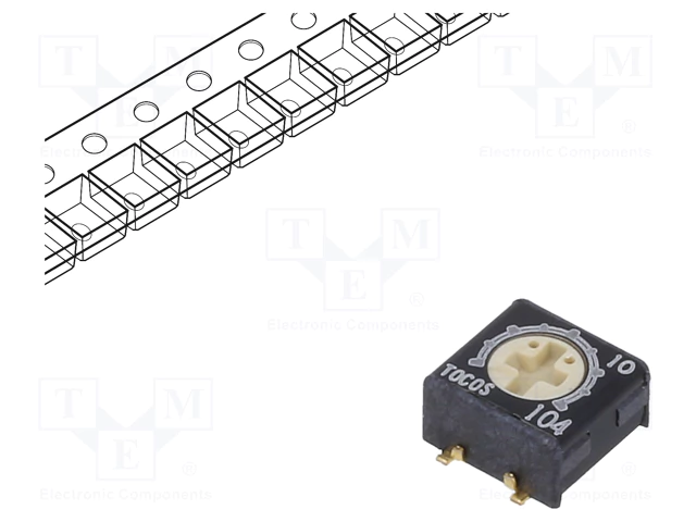 500R SMD pieskaņošais horizontalais rezistors 250mW, 5x4.5x2.5mm