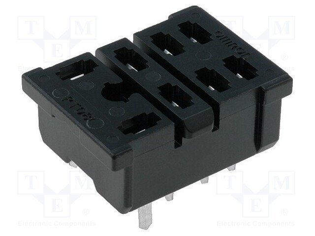 Releja pamats, 8pin(2+2x3), 15A/250VAC, PCB montaža, relejam LY2