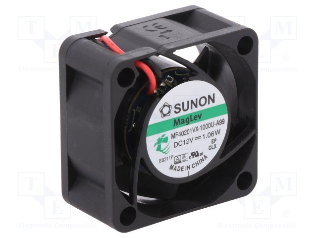 40x40x20mm, DC12V, MagLev, 18.25m3/h, 27.5dBA, 8000RPM, 0.96W Ventilators