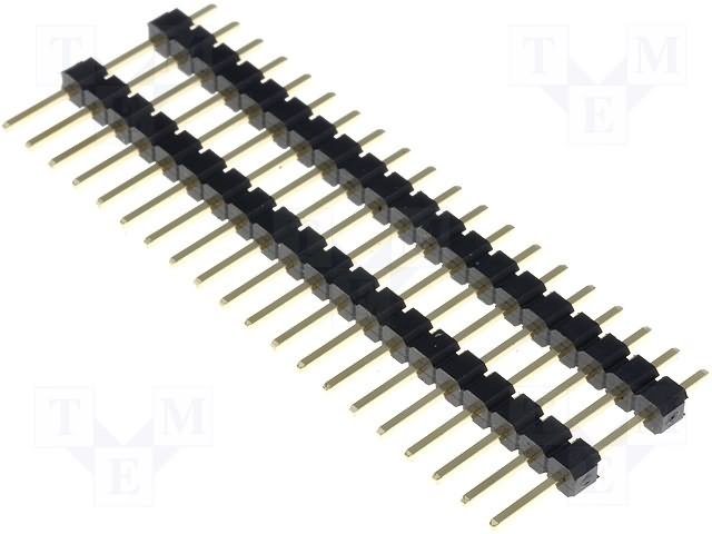 2.54mm 20pin štekers/štekers, starpplates savienotajs, 10.4mm