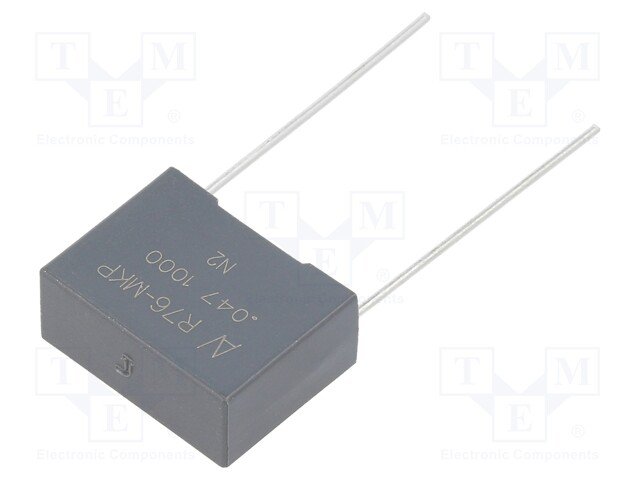 47nF/1000VDC, 600VAC, ±5%, polipropilēns kondensātors 15mm, 18x13.5x7.5mm, KEMET