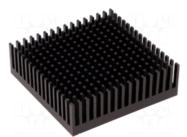 Radiators 53x53x17mm, aluminijs, melna krasa