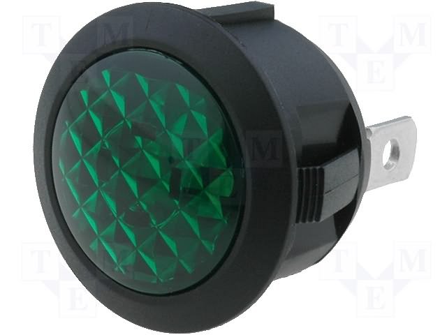 Gaismas diožu lampiņa 24V DC snap-in zala krasa