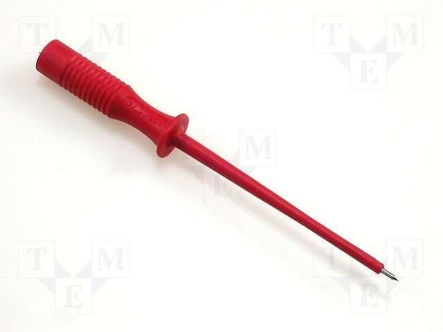 Mērītāju mērstienis, atsperu adata D=0.1...1mm, ligzda d=2mm, sarkana krasa