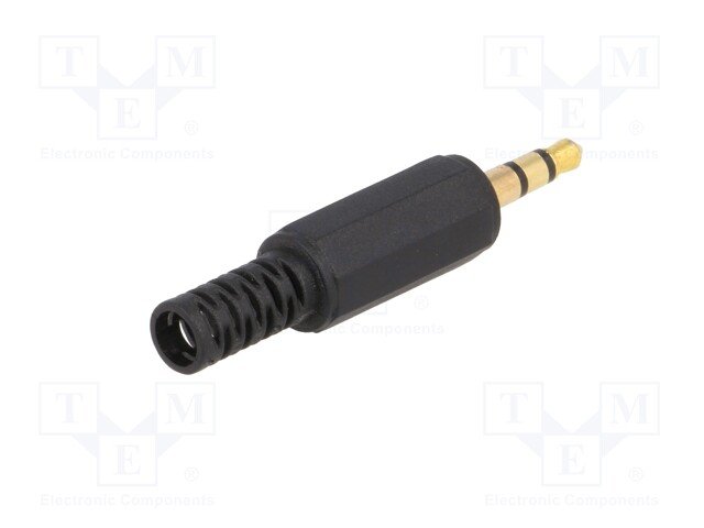 3.5mm štekers, stereo, plastmasas, uz vadu, ar amortizatoru, GOLD