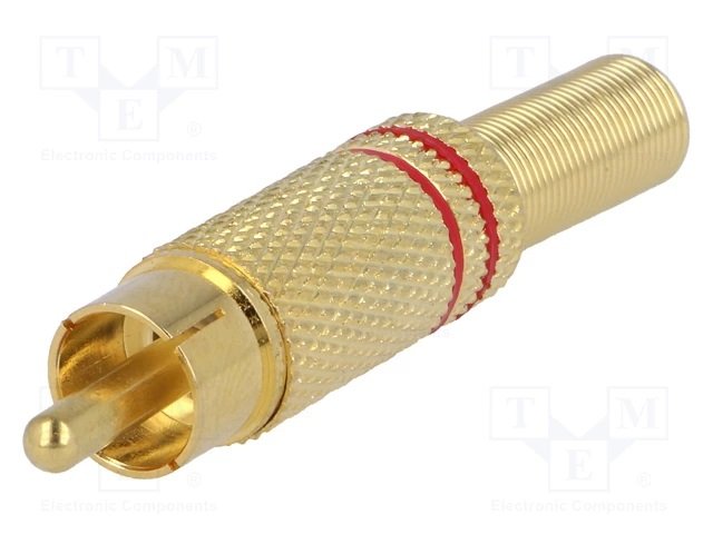 RCA štekers metāla GOLD, sarkana krasa