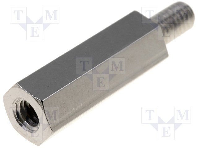 Distancers L=20mm, M4 iekšeja vitne- M4 areja vitne, misiņš