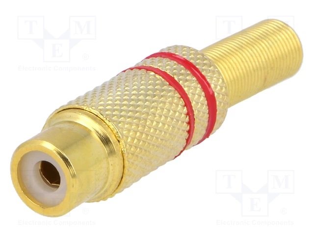 RCA ligzda metāla GOLD, vadam, sarkana krasa