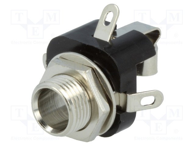 6.35mm ligzda, stereo, plastmasas, vadam, skrūvejamas šasijai M9, LUMBERG