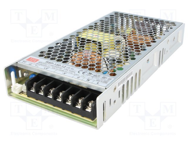 Barošanas bloks 220V=>12V(11.4...13.2V DC), 12.5A, 150W, 199x99x30mm, 0.57Kg, modulis