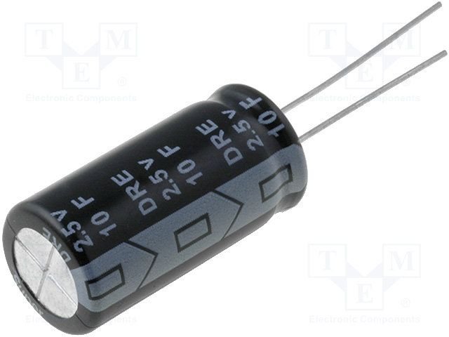 10F/2.7V, 12.5x25mm, 2.5A, superkondensātors