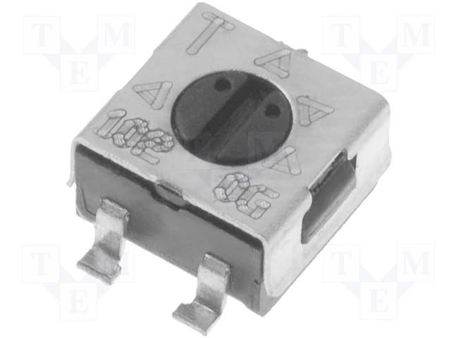 10K SMD pieskaņošais horizontalais rezistors 250mW, 4.5 x 4.5 x 2.55mm