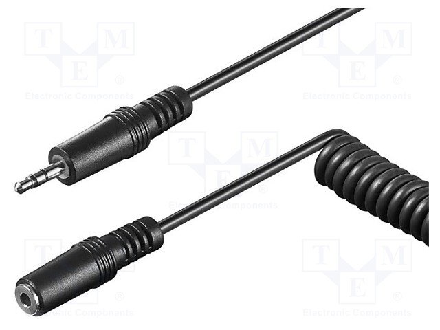 3.5mm štekers stereo/3.5mm ligzda stereo spirals, vads, 5m