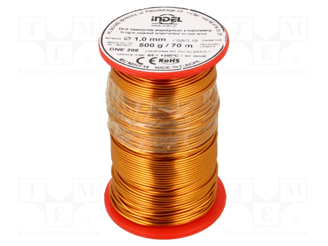 DNE1.00/0.50 Vads tinuma emaljēts 1.00mm, 70m/500g