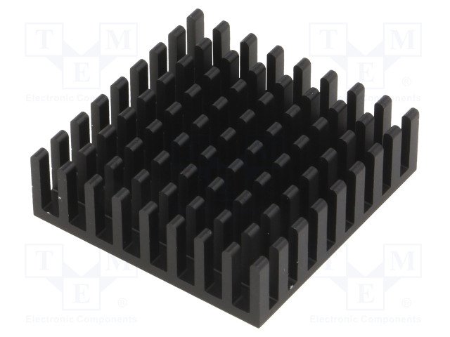 Radiators 19x19x10mm, aluminijs, melna krasa