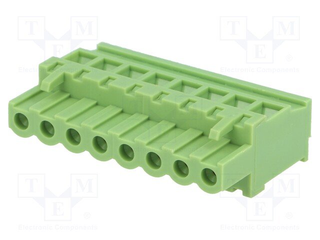 Terminal Blocks uz vadu, ligzda, 8pin, 5.08mm, 2.5mm2, 12A, leņķisks 90°