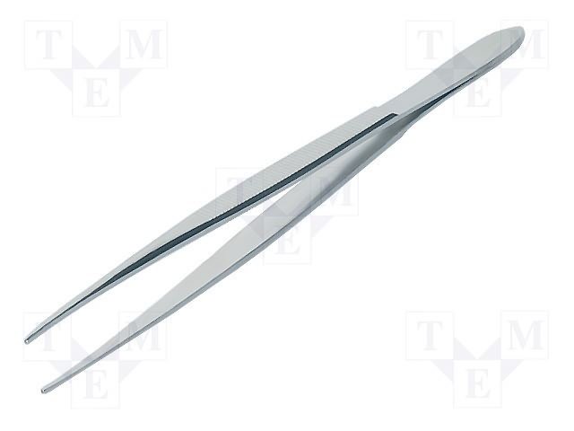 Pincete L=120mm, tērauds, galu platums 1.2mm, taisna