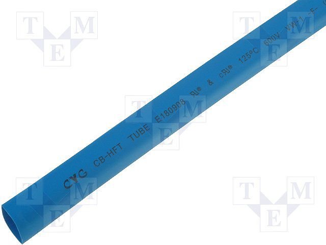 Termosarūkšs kembriks, Ø6.4mm=>3.2mm, 2:1, zilā krasa, 1m