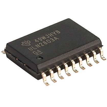 ULN2803A SMD Mikroshēma Driver: darlington, transistor array, 0.5A. 50V, Channels:8, SO18-300