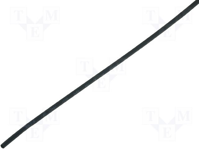 Termosarūkšs kembriks, Ø4.8mm=>2.4mm, 2:1, melnā krasa, 1m