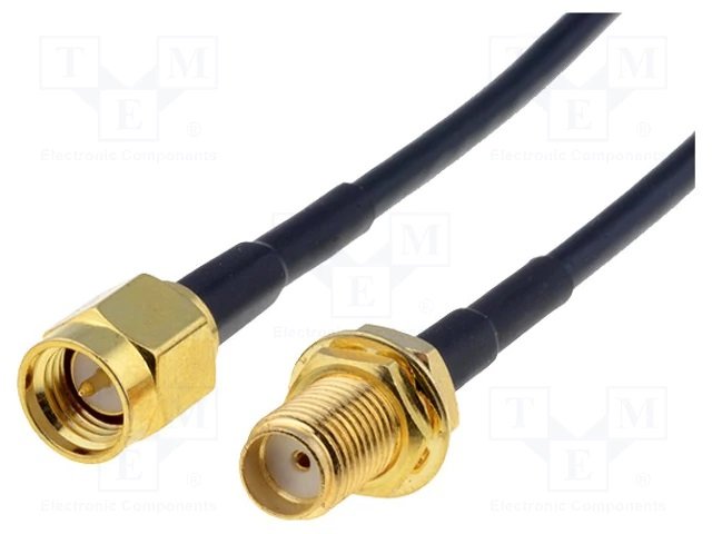 SMA štekers/SMA ligzda, vads, 50Ω, RG174, 5m