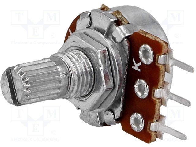 5K mono, Ø17x9.5mm, 100mW, 6mm, L=9mm, potenciometrs ar lineare atkarību